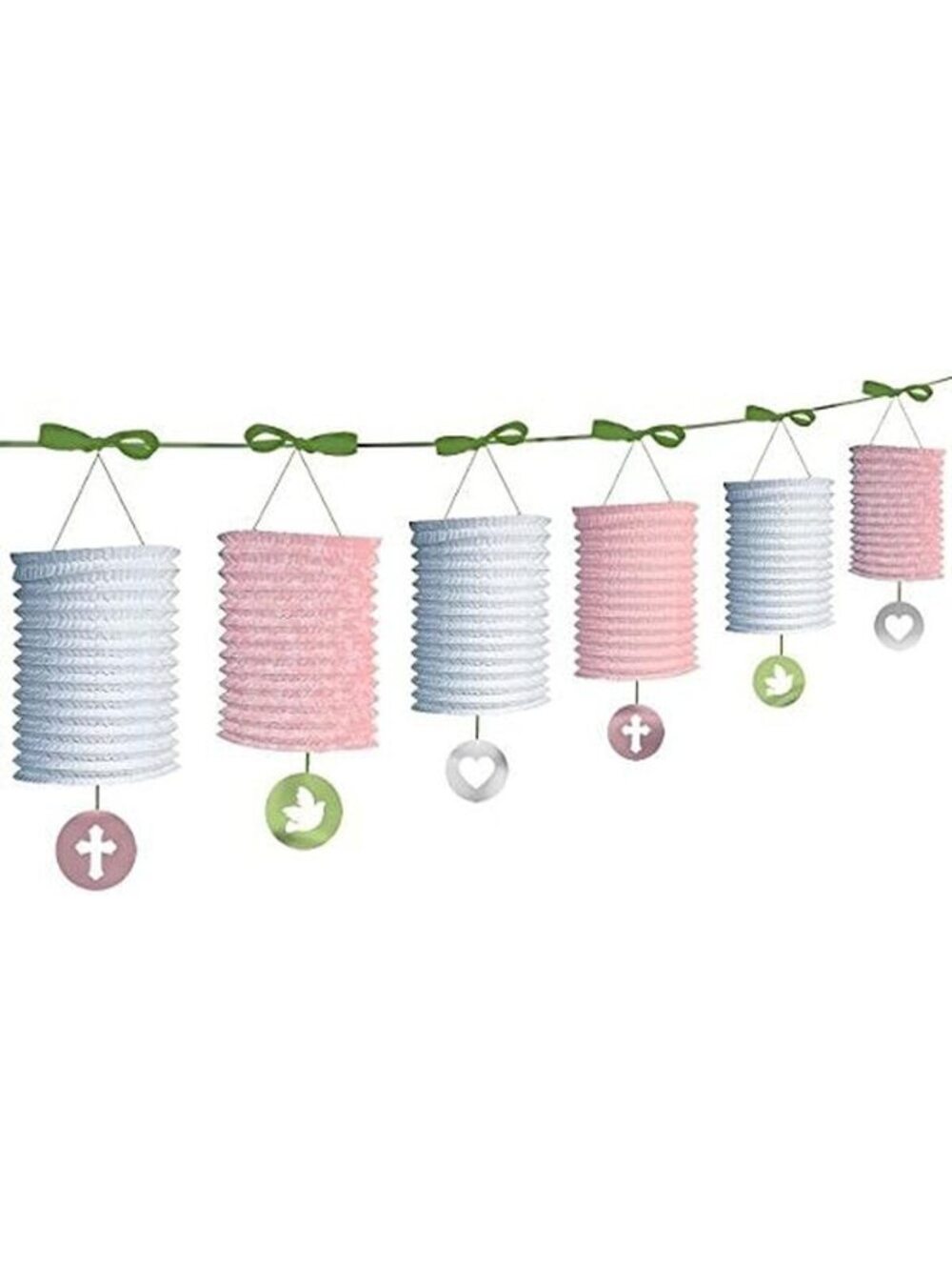Sweet Christening Pink Paper Lantern Garland | Party Decoration